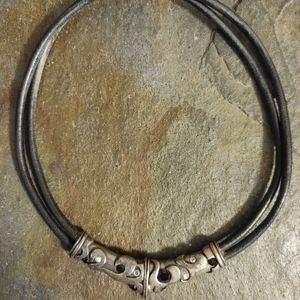 Leather magnetic necklace